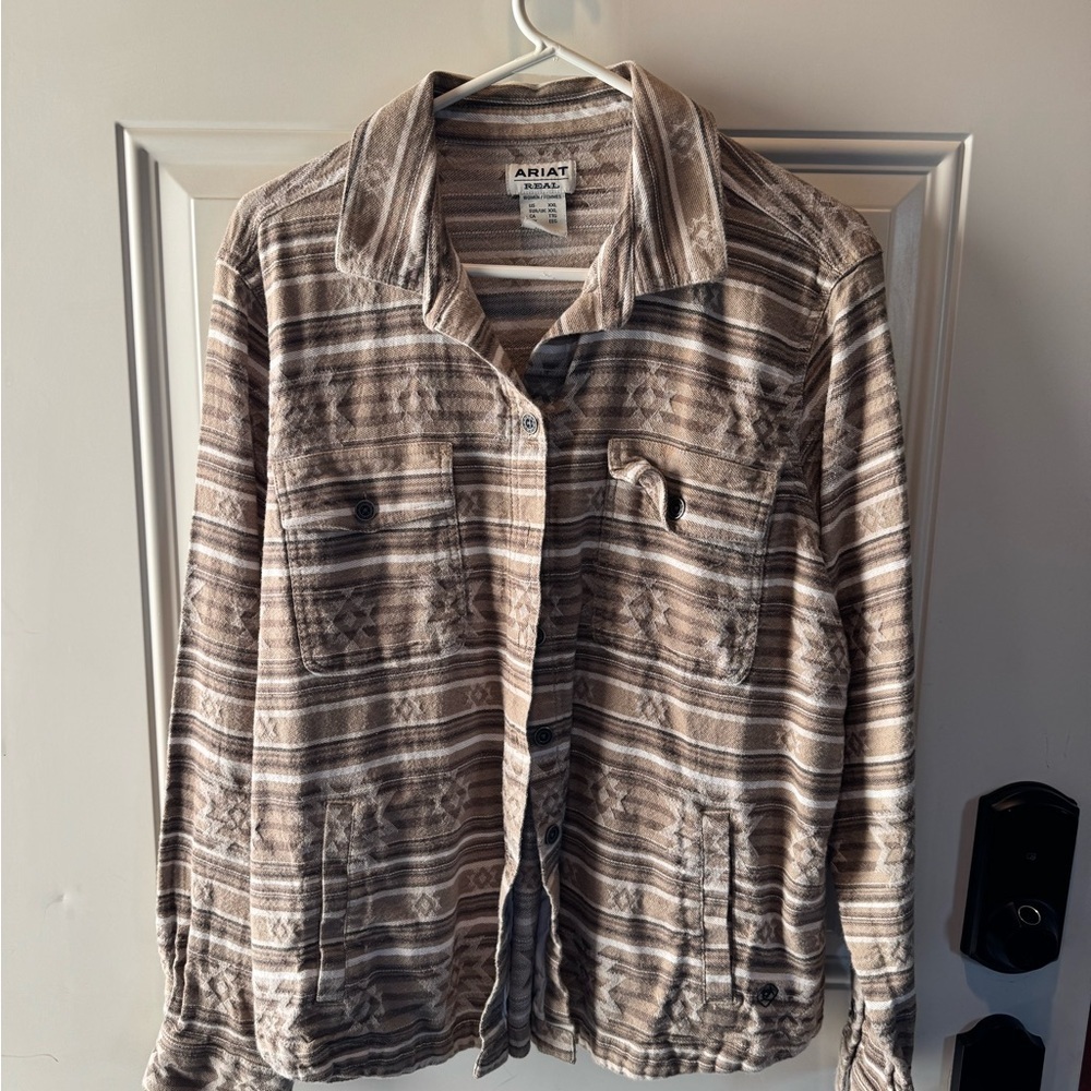 Ariat Women's Beige and Brown pattern shirt jacket